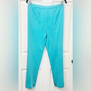 Vintage Ming Wang Pants Size Large Pullon Ankle Straight Leg Stretch Knit